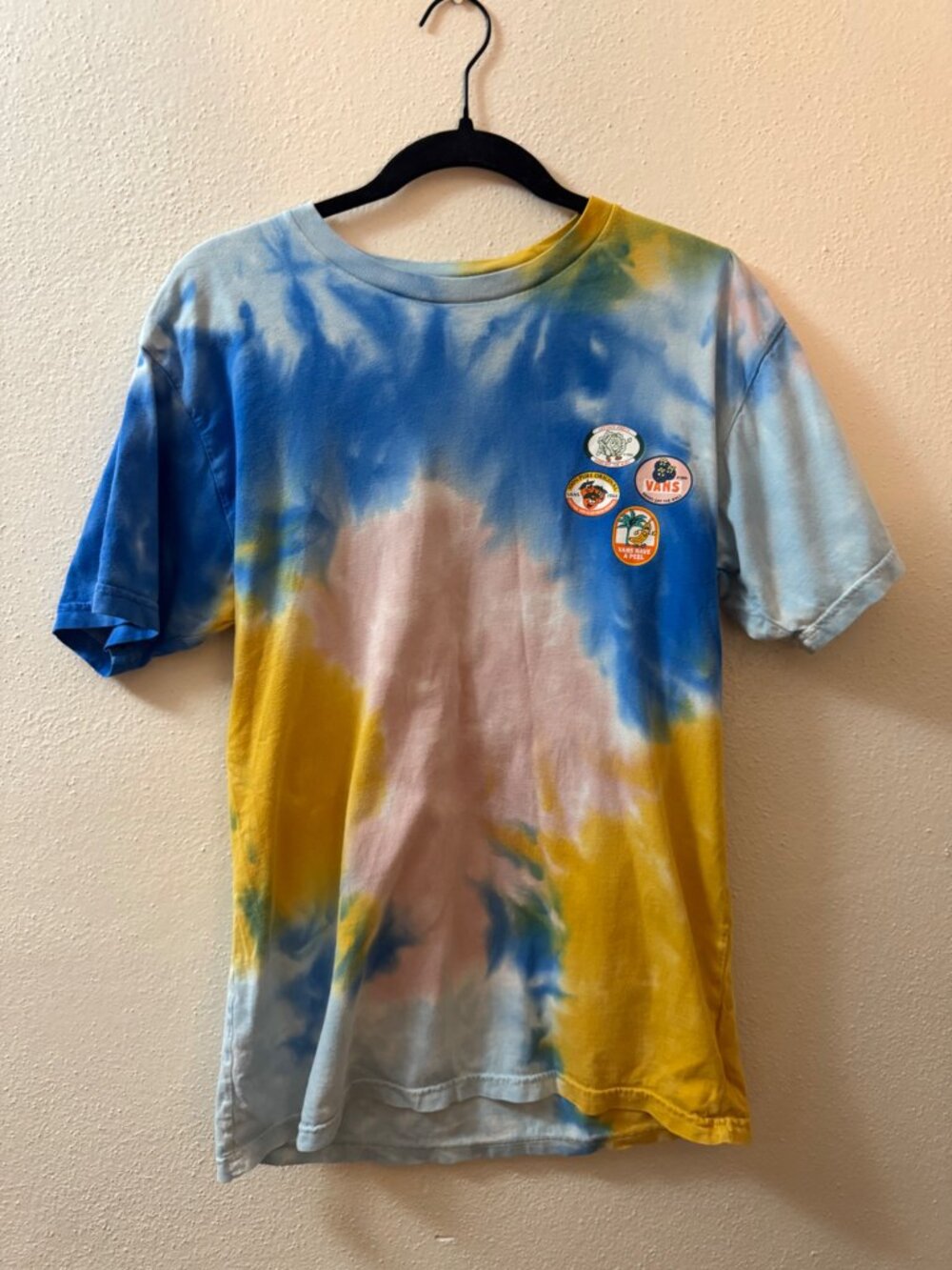 Vans Checkers Tie Dye "Vintage-Inspired" Graphic T-Shirt Medium Pear Tee